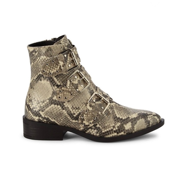 Steven New York Harmon Snakeskin Synthetic Booties - Picture 1 of 9